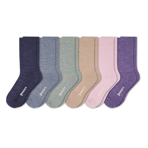 6 Pack - Women's Light-Weight Crew Pacas Socks