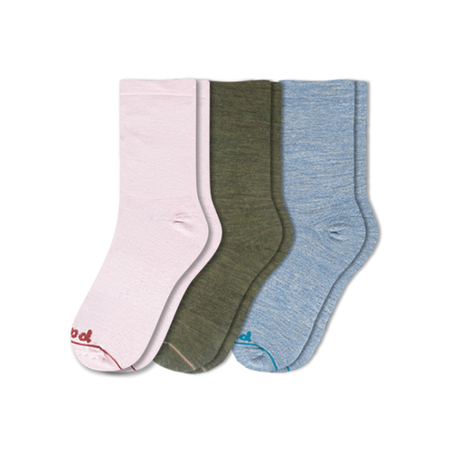 3 Pack - Women's Light-Weight Crew Pacas Socks