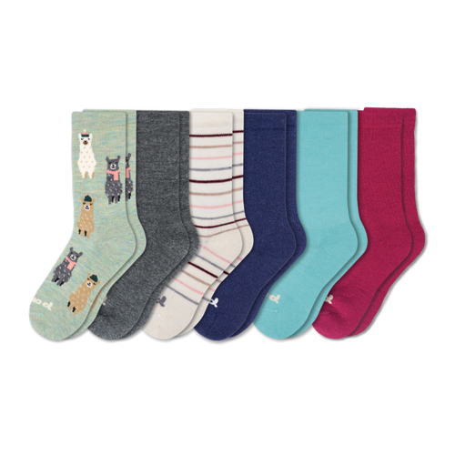 6 Pack - Women's Crew Pacas Socks