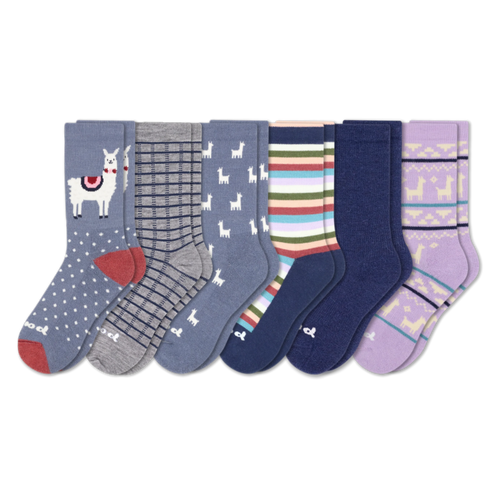 6 Pack - Women's Crew Pacas Socks
