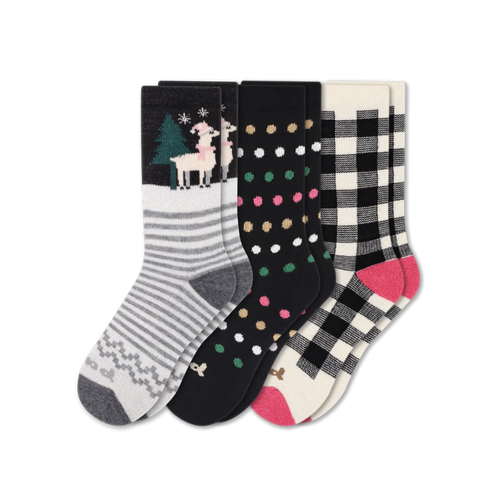 3 Pack - Women's Crew Pacas Socks