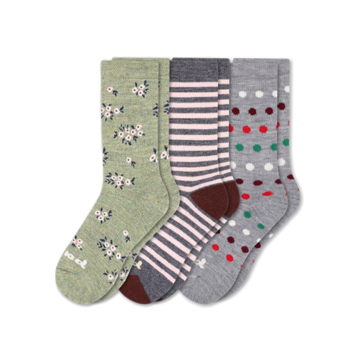 3 Pack - Women's Crew Pacas Socks