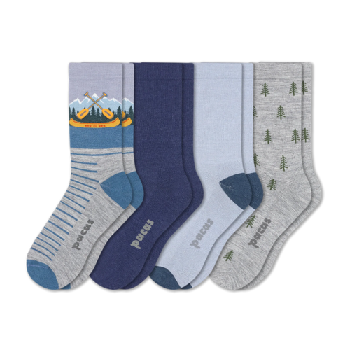 4 Pack - Men's Light-Weight Crew Pacas Socks