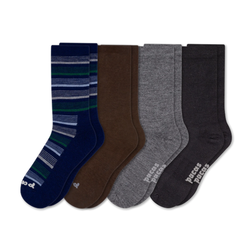 4 Pack - Men's Light-Weight Crew Pacas Socks