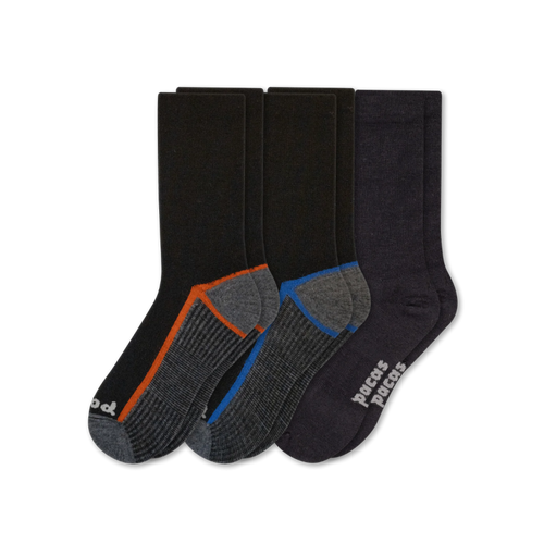 3 Pack - Men's Light-Weight Crew Pacas Socks