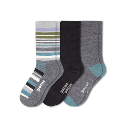 3 Pack - Men's Light-Weight Crew Pacas Socks