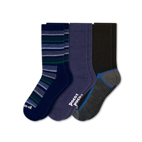 3 Pack - Men's Light-Weight Crew Pacas Socks