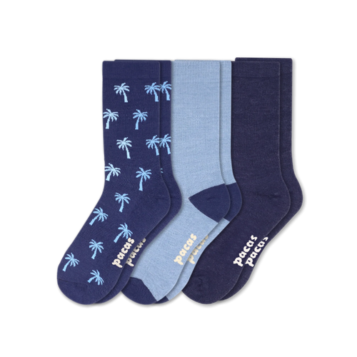 3 Pack - Men's Light-Weight Crew Pacas Socks