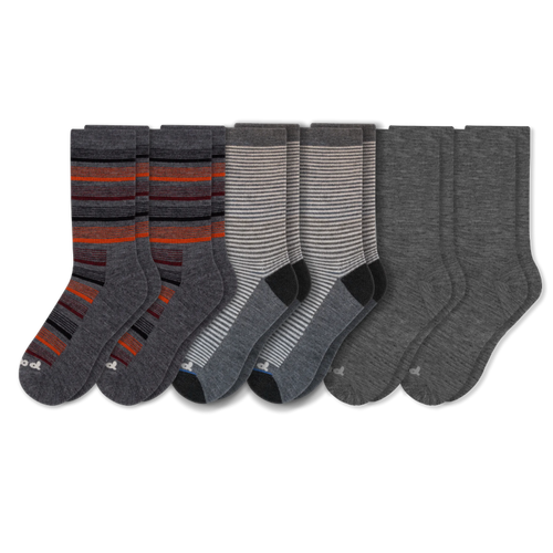 6 Pack - Men's Light-Weight Crew Pacas Socks