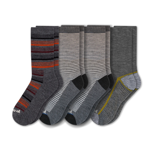 4 Pack - Men's Light-Weight Crew Pacas Socks