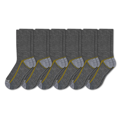 6 Pack - Men's Light-Weight Crew Pacas Socks