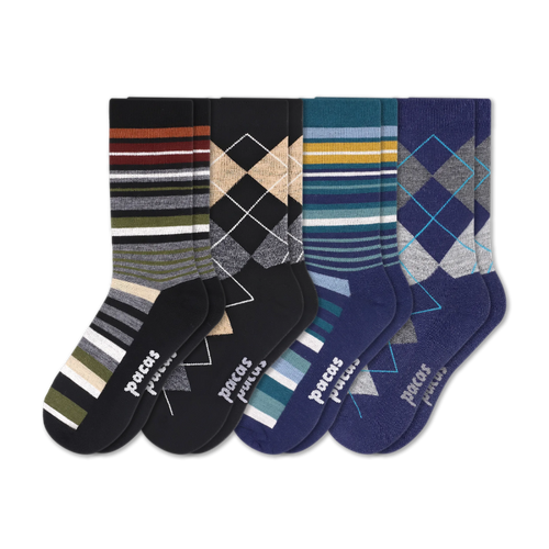 4 Pack - Men's Light-Weight Crew Pacas Socks