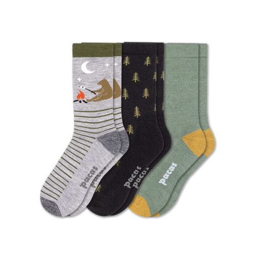 3 Pack - Men's Light-Weight Crew Pacas Socks