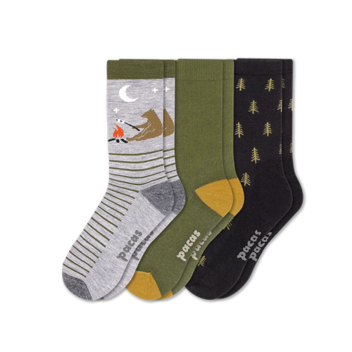 3 Pack - Men's Light-Weight Crew Pacas Socks