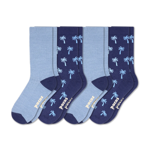 4 Pack - Men's Light-Weight Crew Pacas Socks