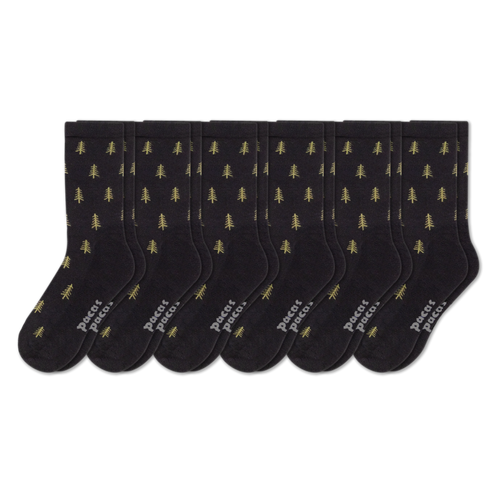 6 Pack - Men's Light-Weight Crew Pacas Socks
