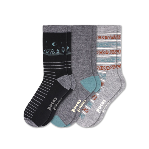 3 Pack - Men's Light-Weight Crew Pacas Socks