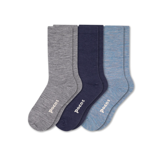 3 Pack - Women's Light-Weight Crew Pacas Socks