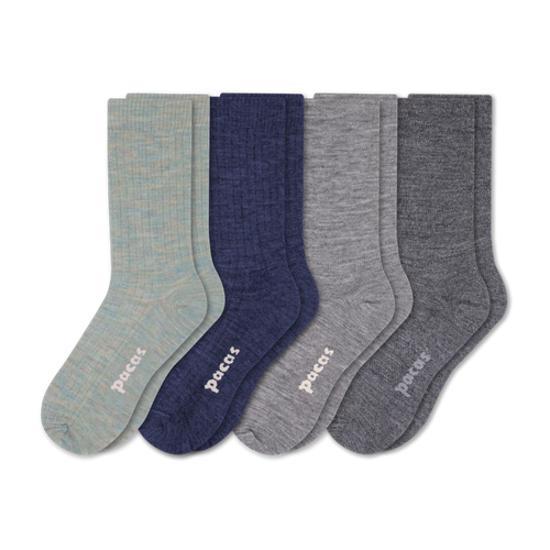4 Pack - Women's Light-Weight Crew Pacas Socks