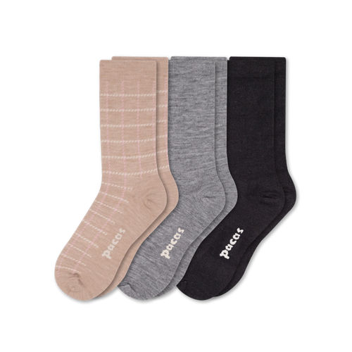 3 Pack - Women's Light-Weight Crew Pacas Socks