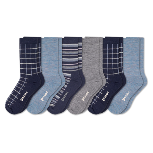 6 Pack - Women's Light-Weight Crew Pacas Socks