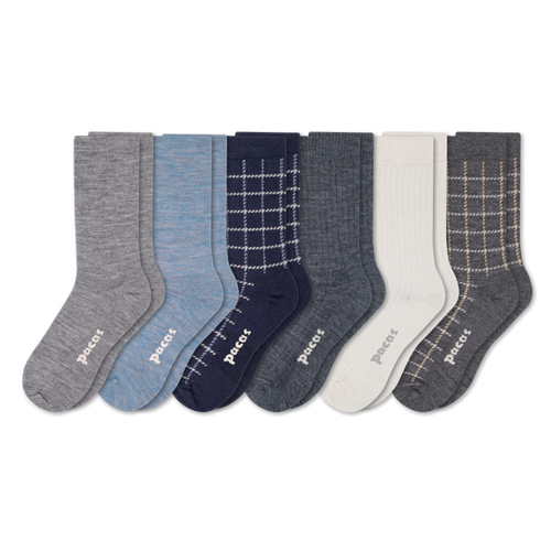 6 Pack - Women's Light-Weight Crew Pacas Socks