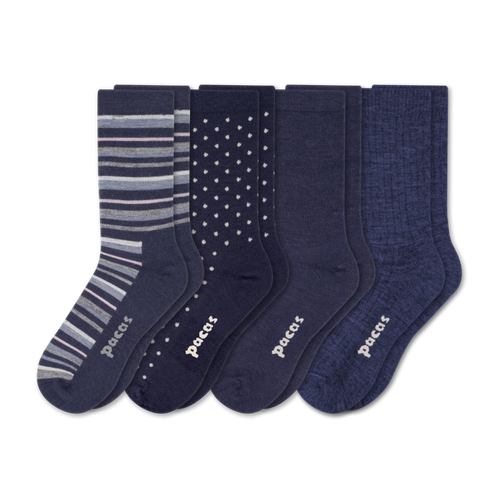 4 Pack - Women's Light-Weight Crew Pacas Socks