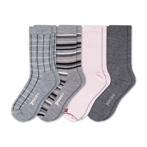 4 Pack - Women's Light-Weight Crew Pacas Socks