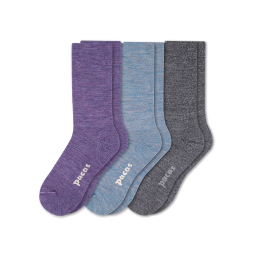 3 Pack - Women's Light-Weight Crew Pacas Socks