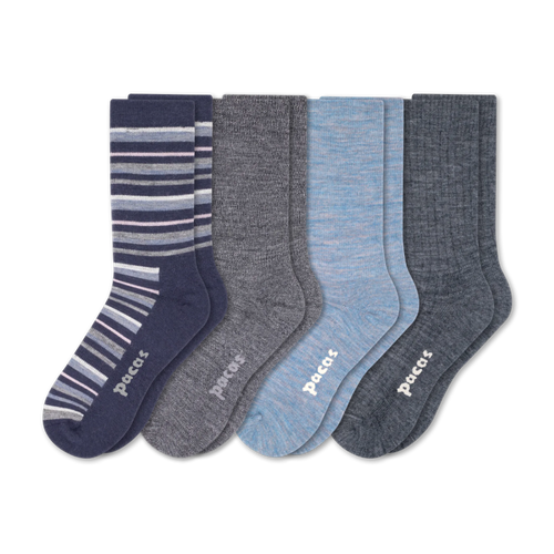 4 Pack - Women's Light-Weight Crew Pacas Socks