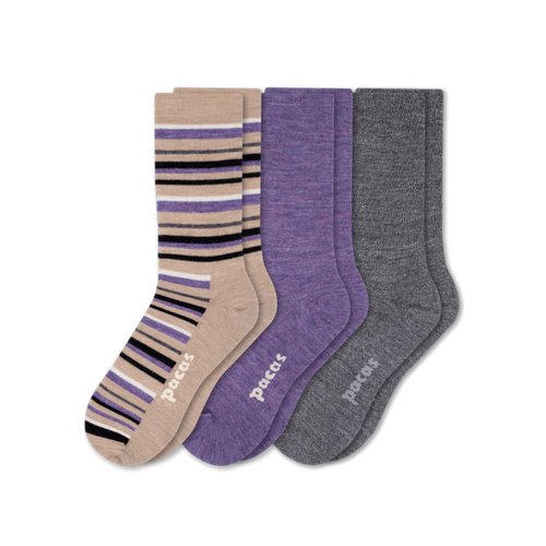 3 Pack - Women's Light-Weight Crew Pacas Socks