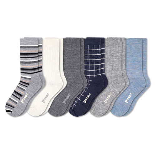 6 Pack - Women's Light-Weight Crew Pacas Socks