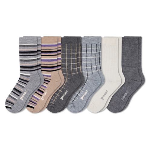 6 Pack - Women's Light-Weight Crew Pacas Socks