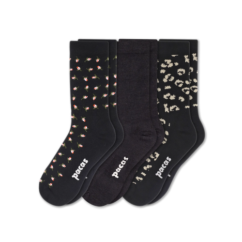 3 Pack - Women's Light-Weight Crew Pacas Socks