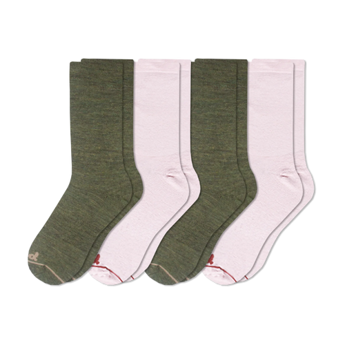 4 Pack - Women's Light-Weight Crew Pacas Socks