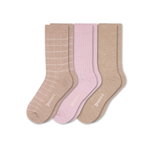 3 Pack - Women's Light-Weight Crew Pacas Socks