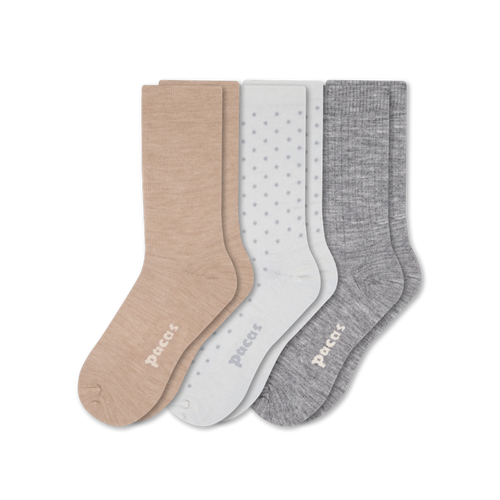 3 Pack - Women's Light-Weight Crew Pacas Socks
