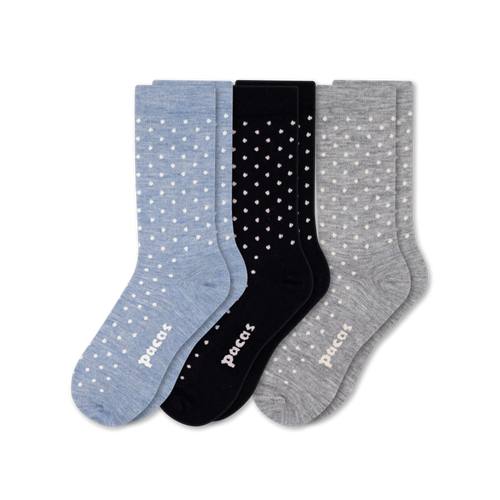 3 Pack - Women's Light-Weight Crew Pacas Socks