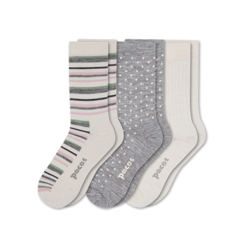 3 Pack - Women's Light-Weight Crew Pacas Socks