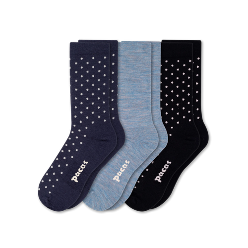 3 Pack - Women's Light-Weight Crew Pacas Socks