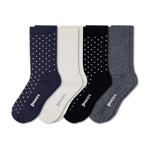 4 Pack - Women's Light-Weight Crew Pacas Socks