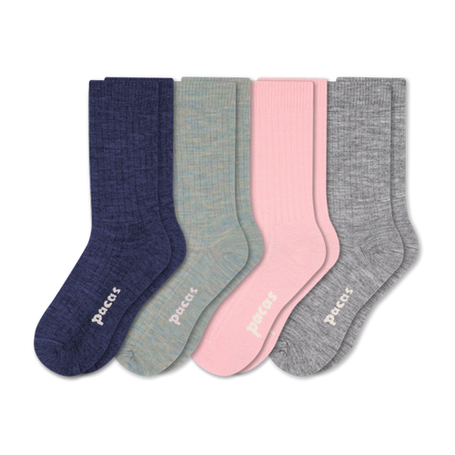 4 Pack - Women's Light-Weight Crew Pacas Socks