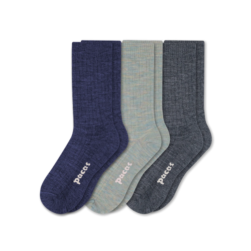 3 Pack - Women's Light-Weight Crew Pacas Socks