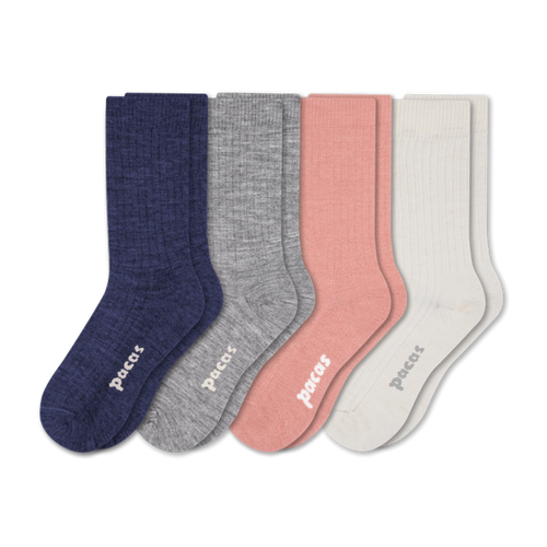 4 Pack - Women's Light-Weight Crew Pacas Socks