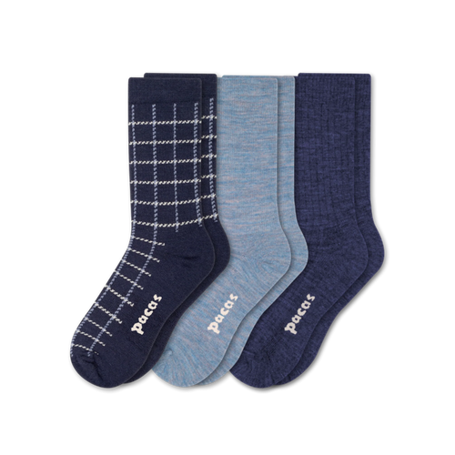 3 Pack - Women's Light-Weight Crew Pacas Socks
