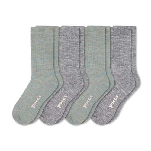 4 Pack - Women's Light-Weight Crew Pacas Socks