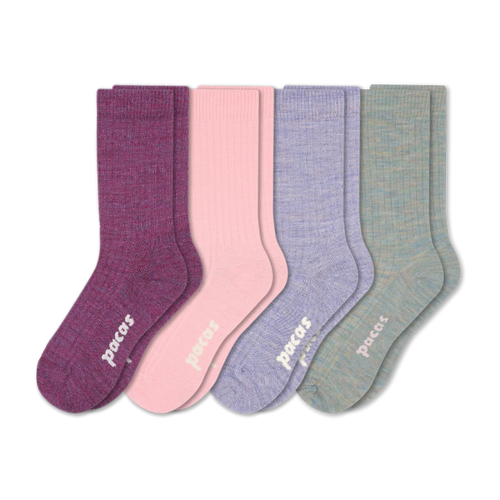 4 Pack - Women's Light-Weight Crew Pacas Socks