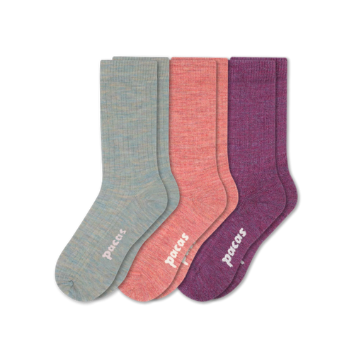 3 Pack - Women's Light-Weight Crew Pacas Socks