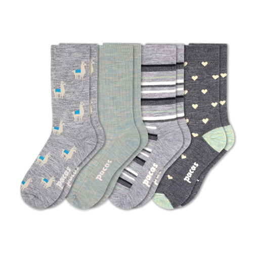 4 Pack - Women's Light-Weight Crew Pacas Socks