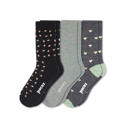3 Pack - Women's Light-Weight Crew Pacas Socks